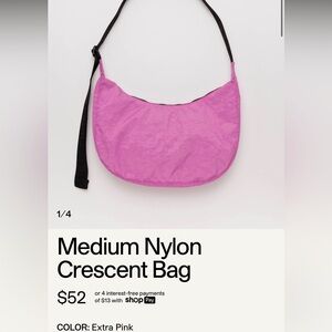 BAGGU medium crescent bag in Extra Pink